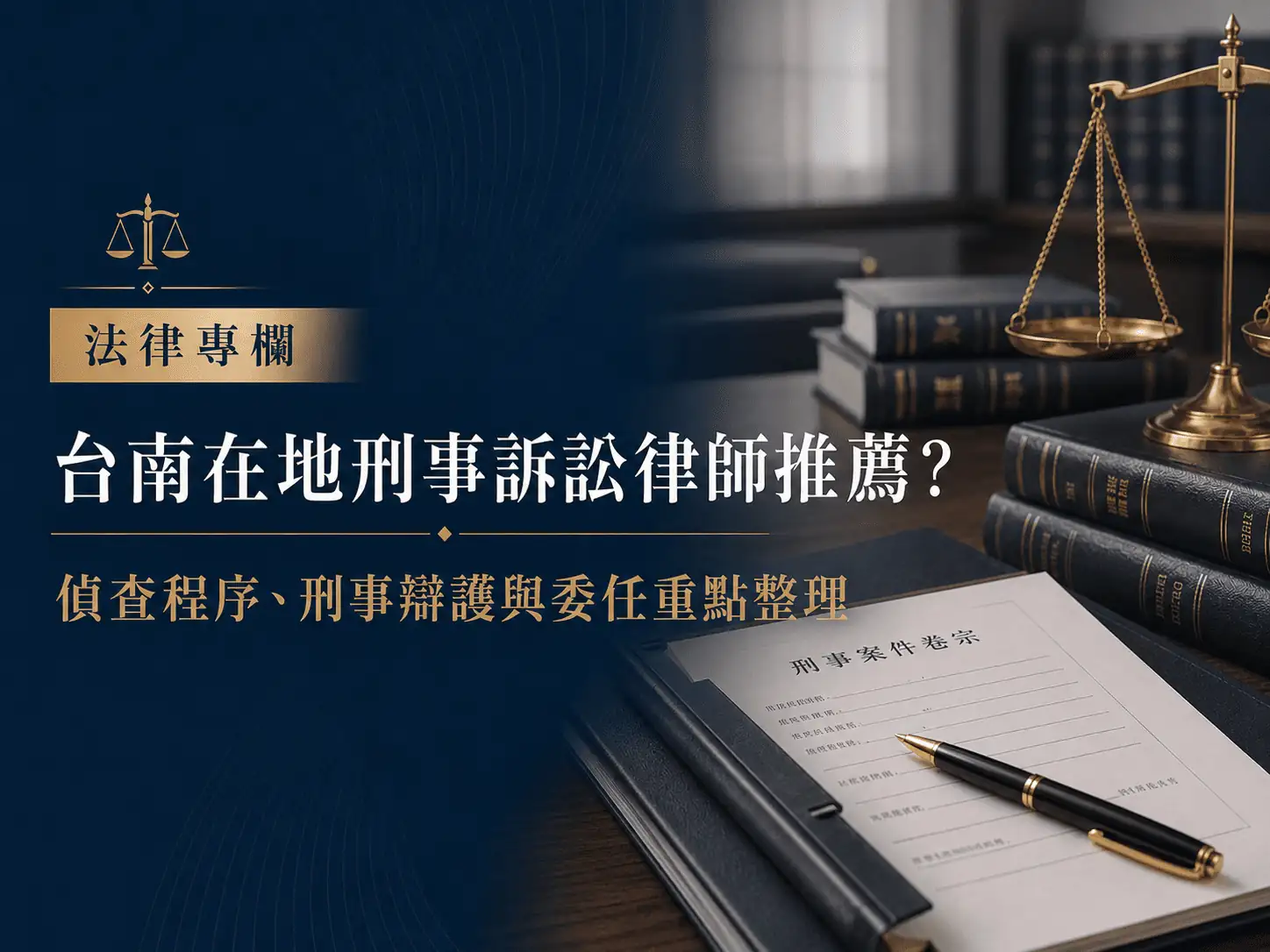 台南在地刑事訴訟律師推薦？偵查程序、刑事辯護與委任重點整理